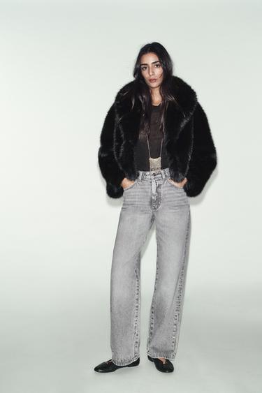 JEANS Z.03 REGULAR FIT TIRO ALTO LONG LENGTH - Gris claro de Zara