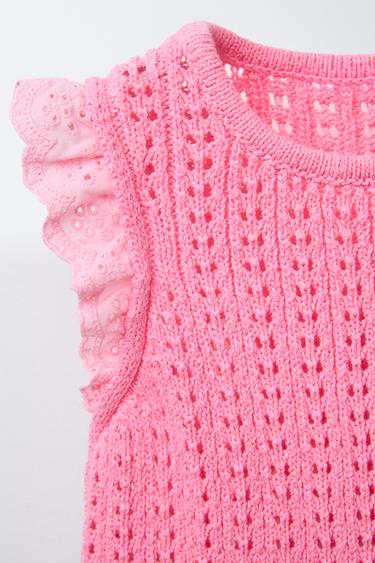 TOP EN MAILLE DENTELLE - Rose de Zara - Image 2