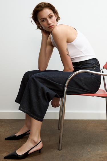 Zara ZW COLLECTION MID-RISE BALLOON JEANS - Blue