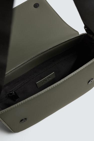 RUBBERISED TEXTURED CROSSBODY BAG - Khaki Green by Zara - Image 5