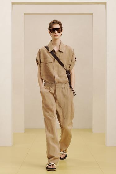 JUMPSUIT - DONKERBEIGE van Zara - Afbeelding 0