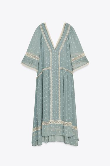ZW COLLECTION ROMANTIC MIDI DRESS - dusty blue by Zara - Image 4