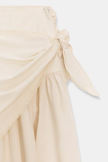 VOLUME SCARF MIDI SKIRT - Ecru by Zara - Image 5