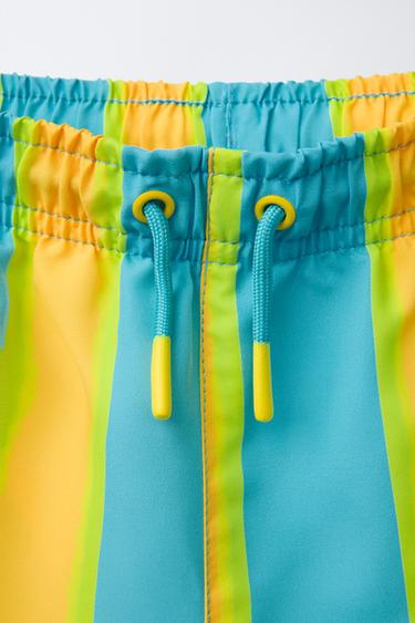 3-6 ANS/ SHORT DE BAIN À RAYURES - Turquoise de Zara - Image 2