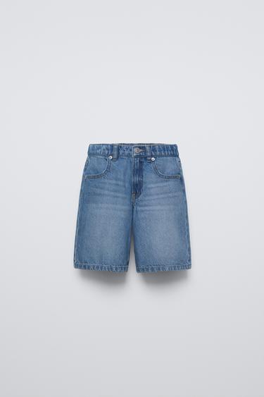Zara BAGGY DENIM SHORTS - Mid-blue - Image 0