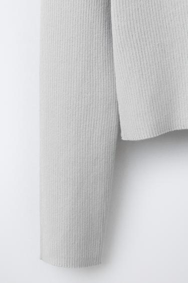 RIBBED KNIT CARDIGAN - Grey marl by Zara - Image 2