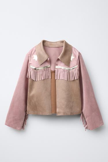 COWGIRL FRINGED COSTUME JACKET - Pink by Zara