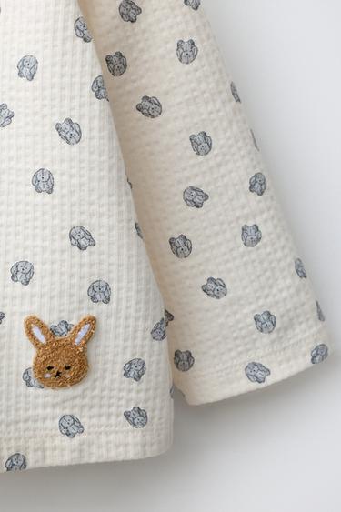 TEXTURED BUNNY T-SHIRT - Ecru by Zara