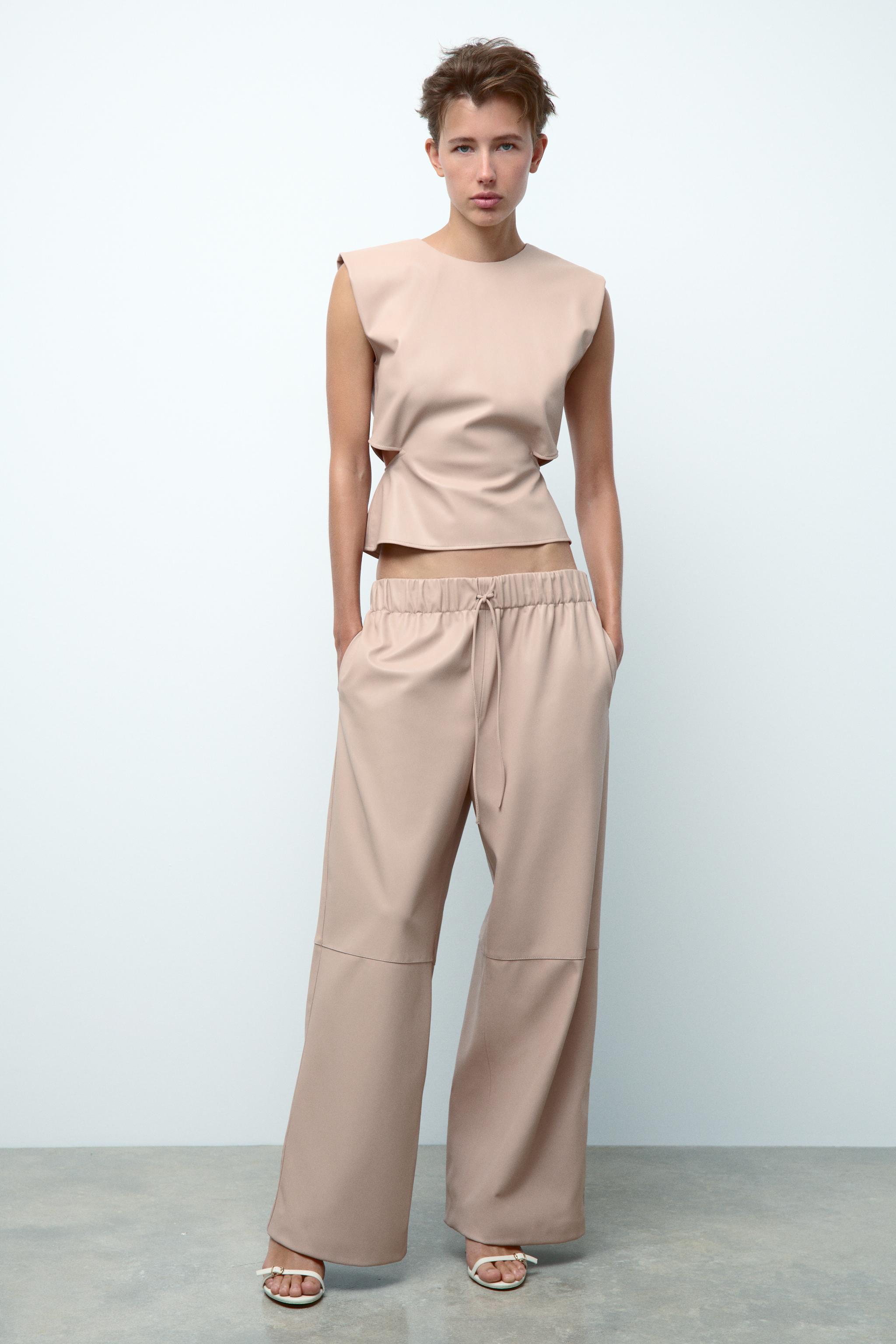 Pantalon fashion piel mujer zara