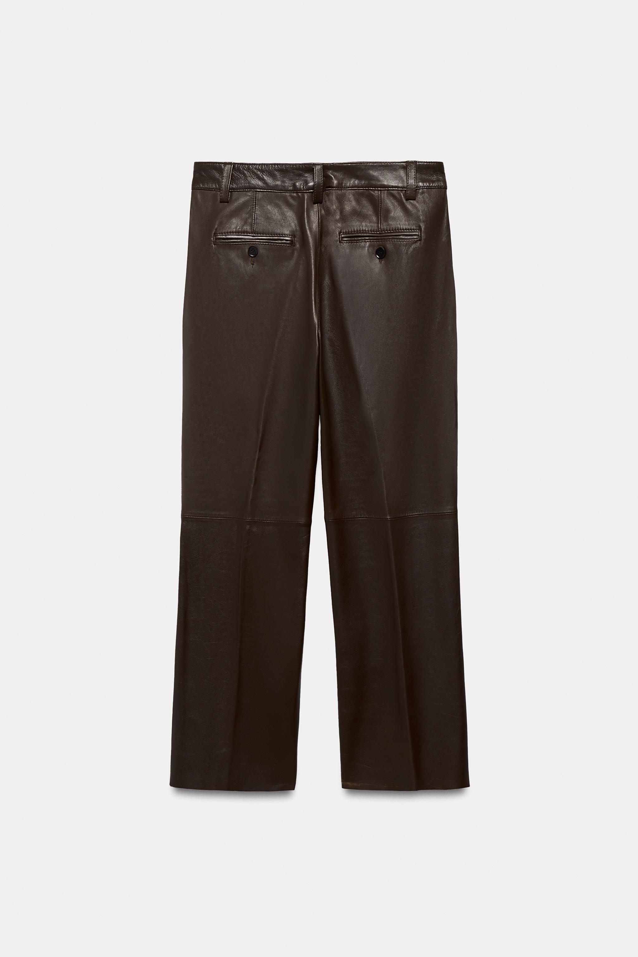 Женские брюки Zara ZW COLLECTION LIMITED EDITION FLARE LEATHER PANTS — фото 5