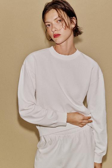 SWEAT EFFET DÉLAVÉ - Rose pastel de Zara - Image 4