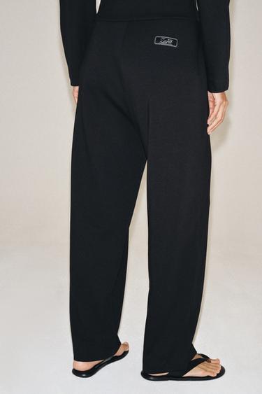 PANTALÓN ANCHO CROPPED - Negro de Zara