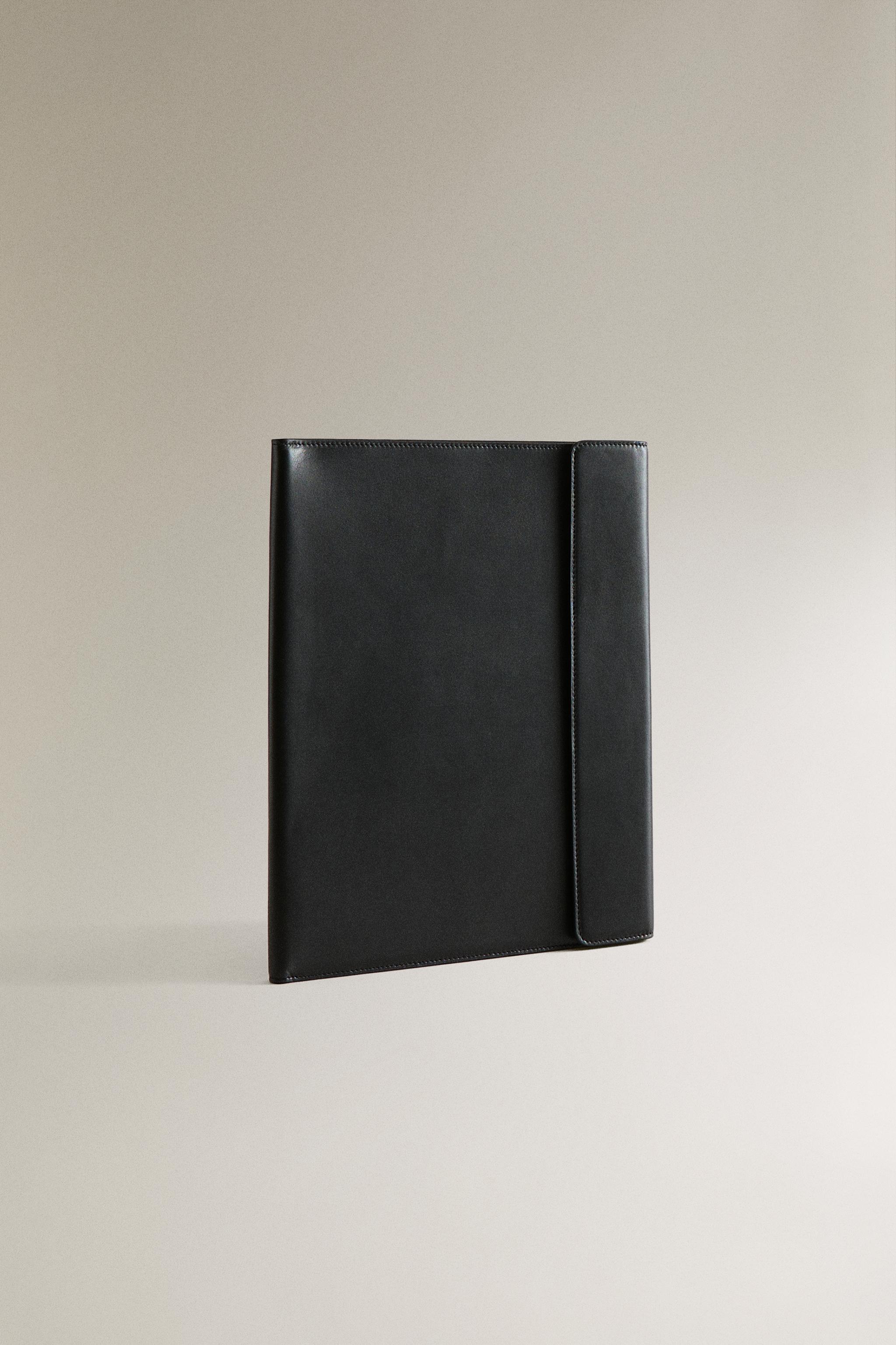 LEATHER COMPUTER CASE — Navy Blue