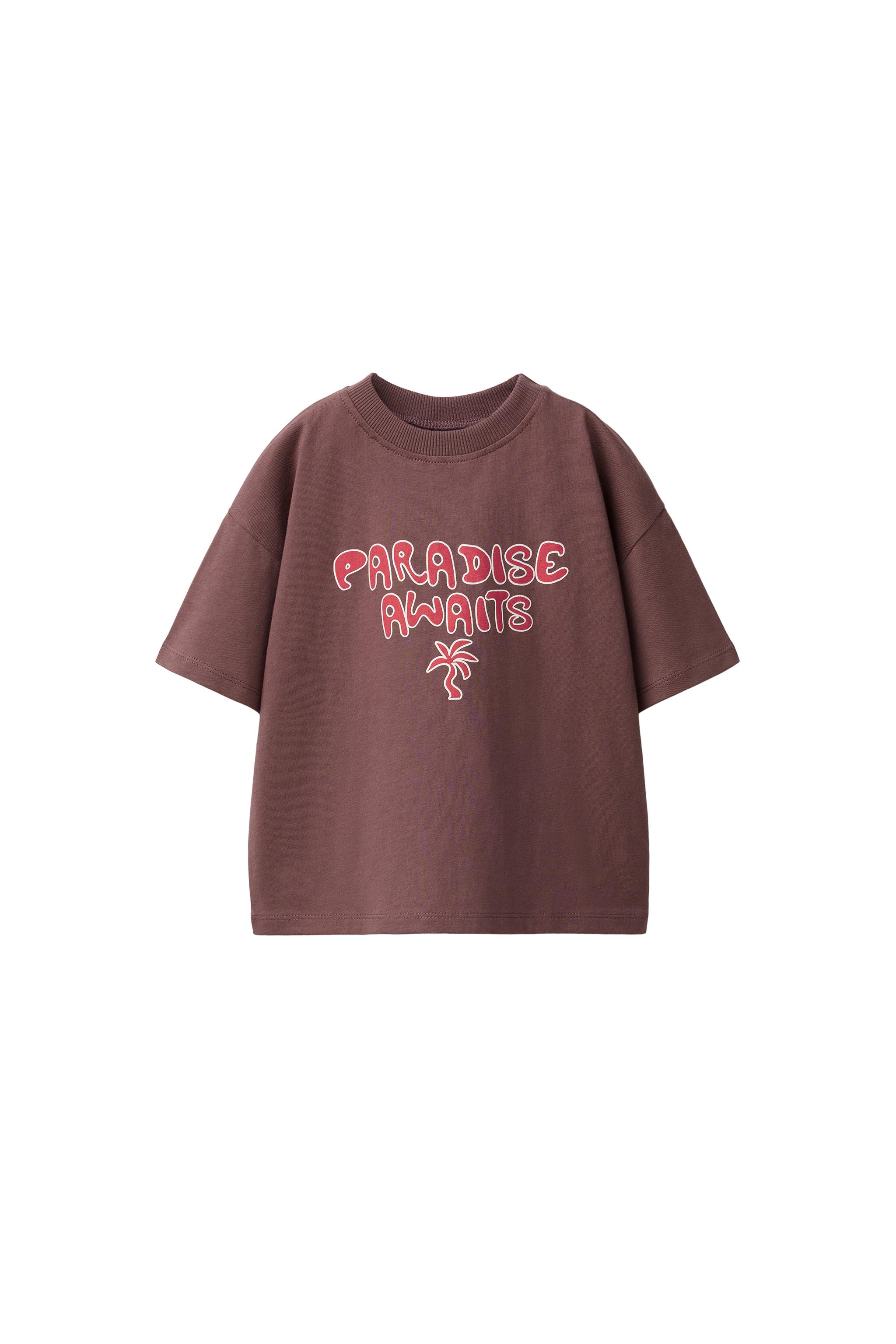 WAVE PRINT T-SHIRT - Light brown | ZARA United States