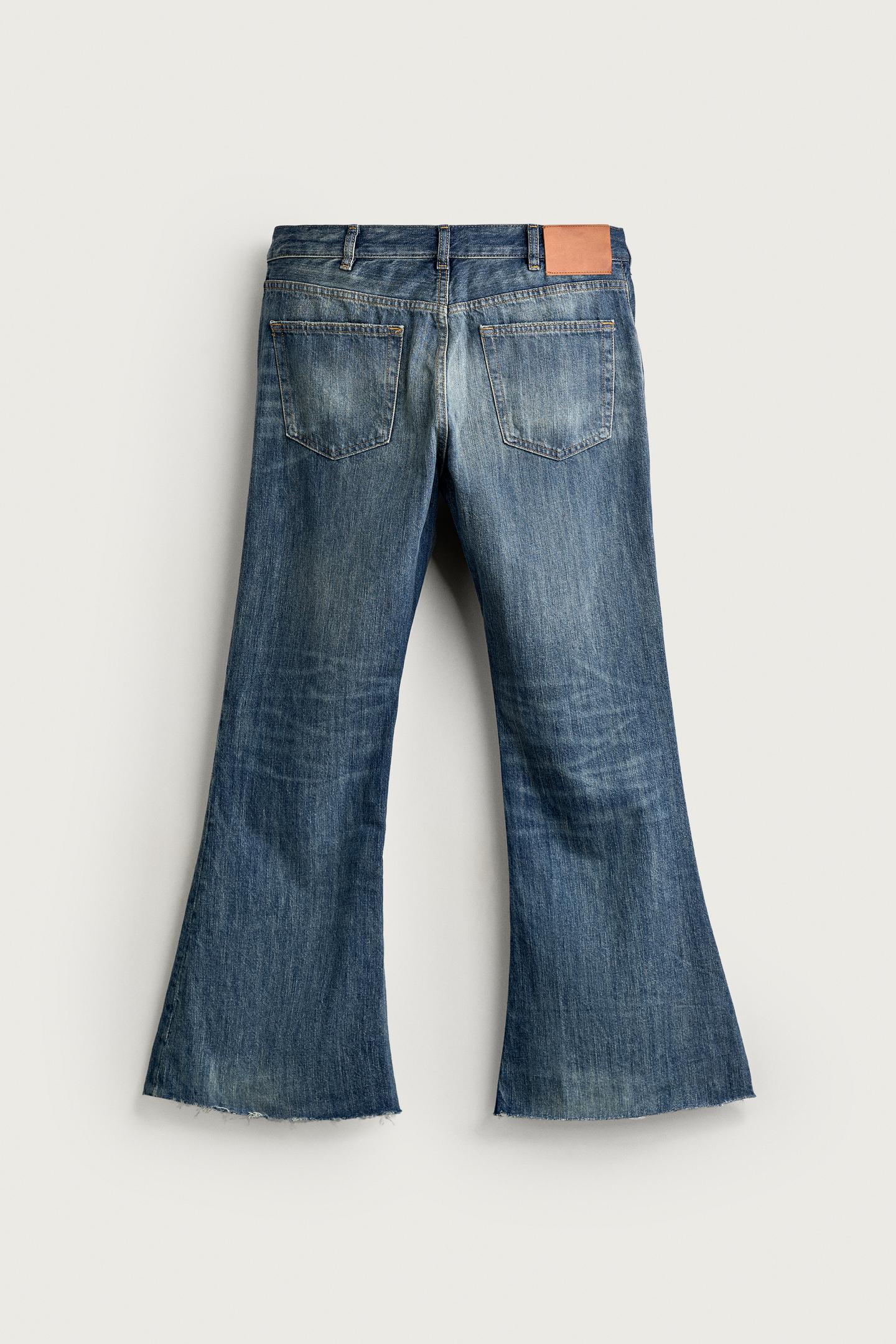 Мужские джинсы Zara Flare Fit, цвет: Синий / Зелёный — фото 9