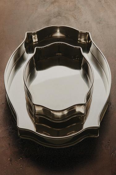 Zara SILVER STEEL TRAY - Silver