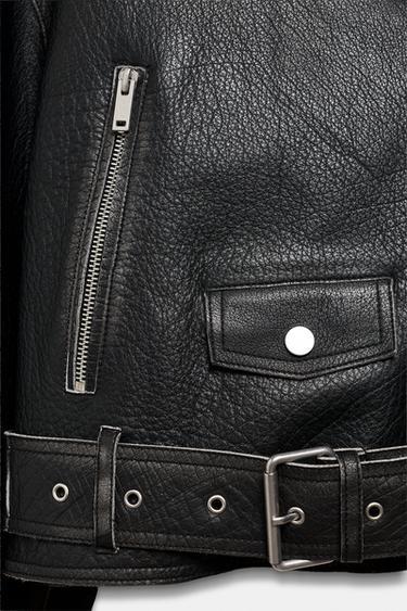ZW COLLECTION LIMITED EDITION LEATHER BIKER JACKET - Black by Zara - Image 5