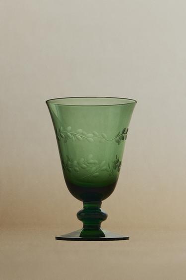 CHRISTMAS LEAF WINE GLASS - Green by Zara - Image 4