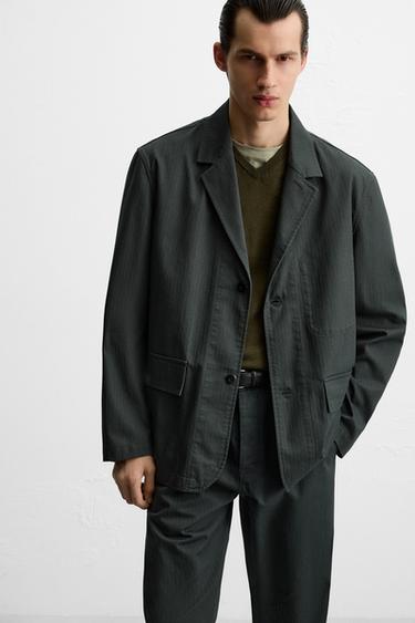 RELAXED FIT SUIT BLAZER - Anthracite grey by Zara - Image 4