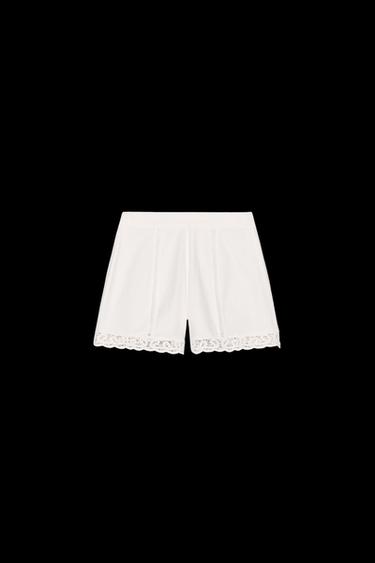 CROCHET-BERMUDASHORTS ZW COLLECTION - Weiß von Zara