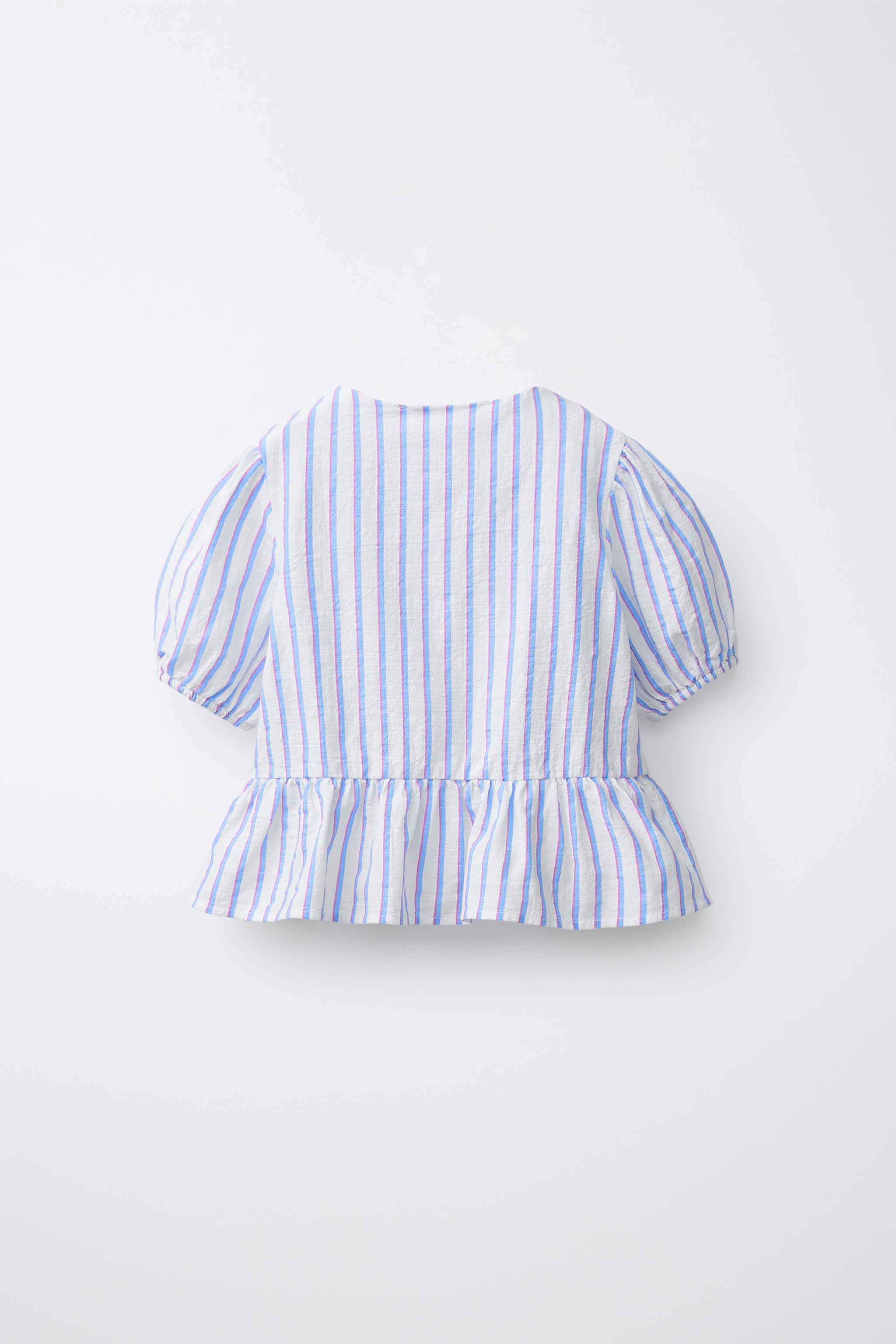 STRIPED BLOUSE WITH BOWS