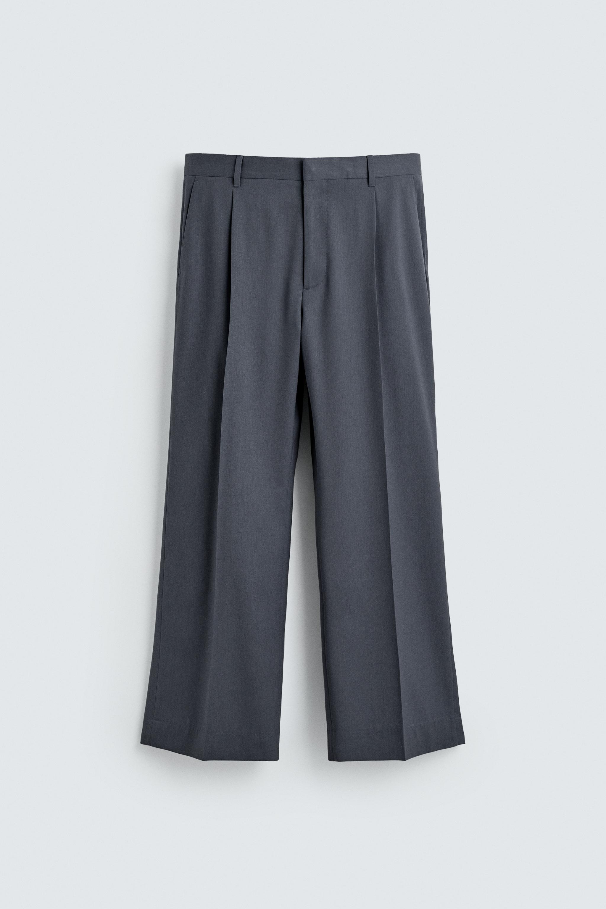 WOOL BLEND FLARE FIT SUIT PANTS