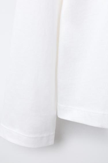 PLAIN LONG SLEEVE T-SHIRT - White by Zara - Image 3