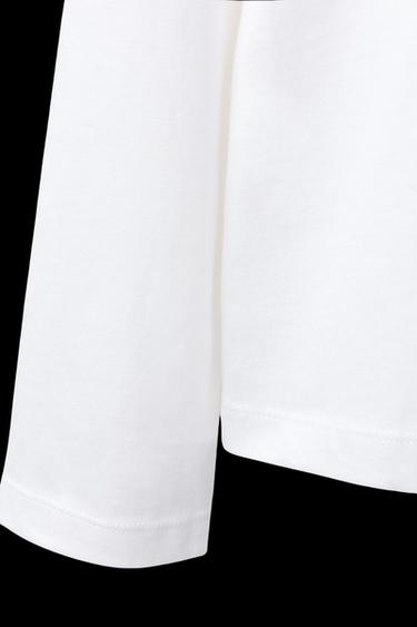Zara PLAIN LONG SLEEVE T-SHIRT - White