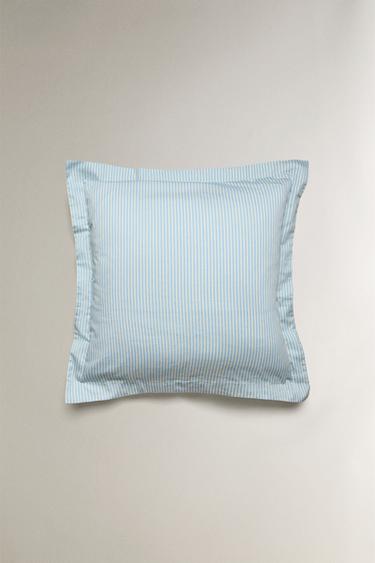 STRIPED FADED SATEEN PILLOWCASE (300 THREAD COUNT) - Blue by Zara - Image 2