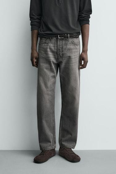 Zara 標準版型牛仔褲 - 灰色