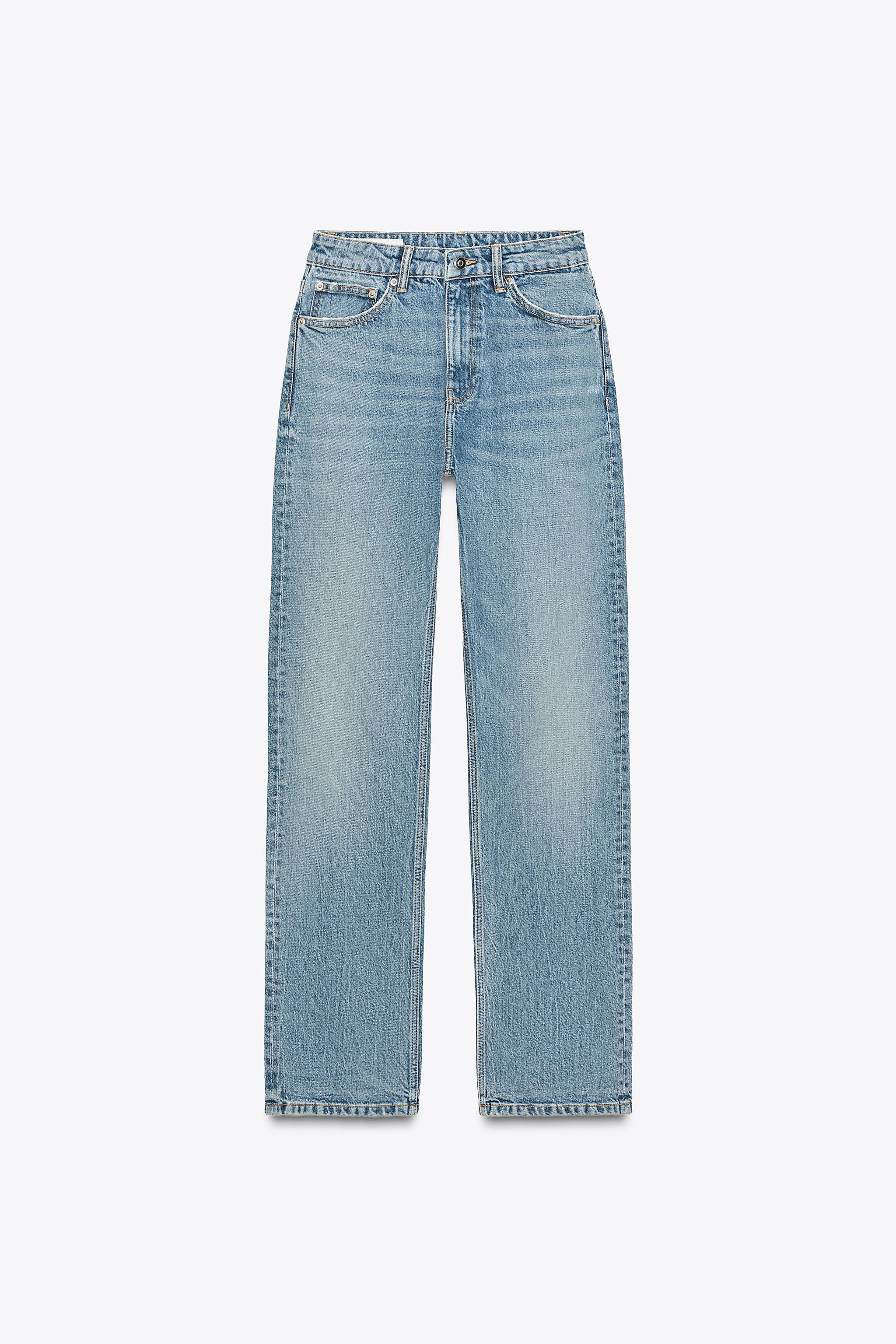 TRF STRAIGHT LEG JEANS WITH A HIGH WAIST - Light blue | ZARA