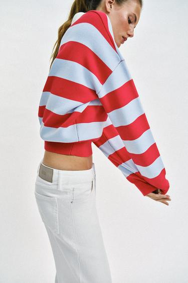 POLO EN MAILLE À RAYURES - rayures de Zara - Image 2