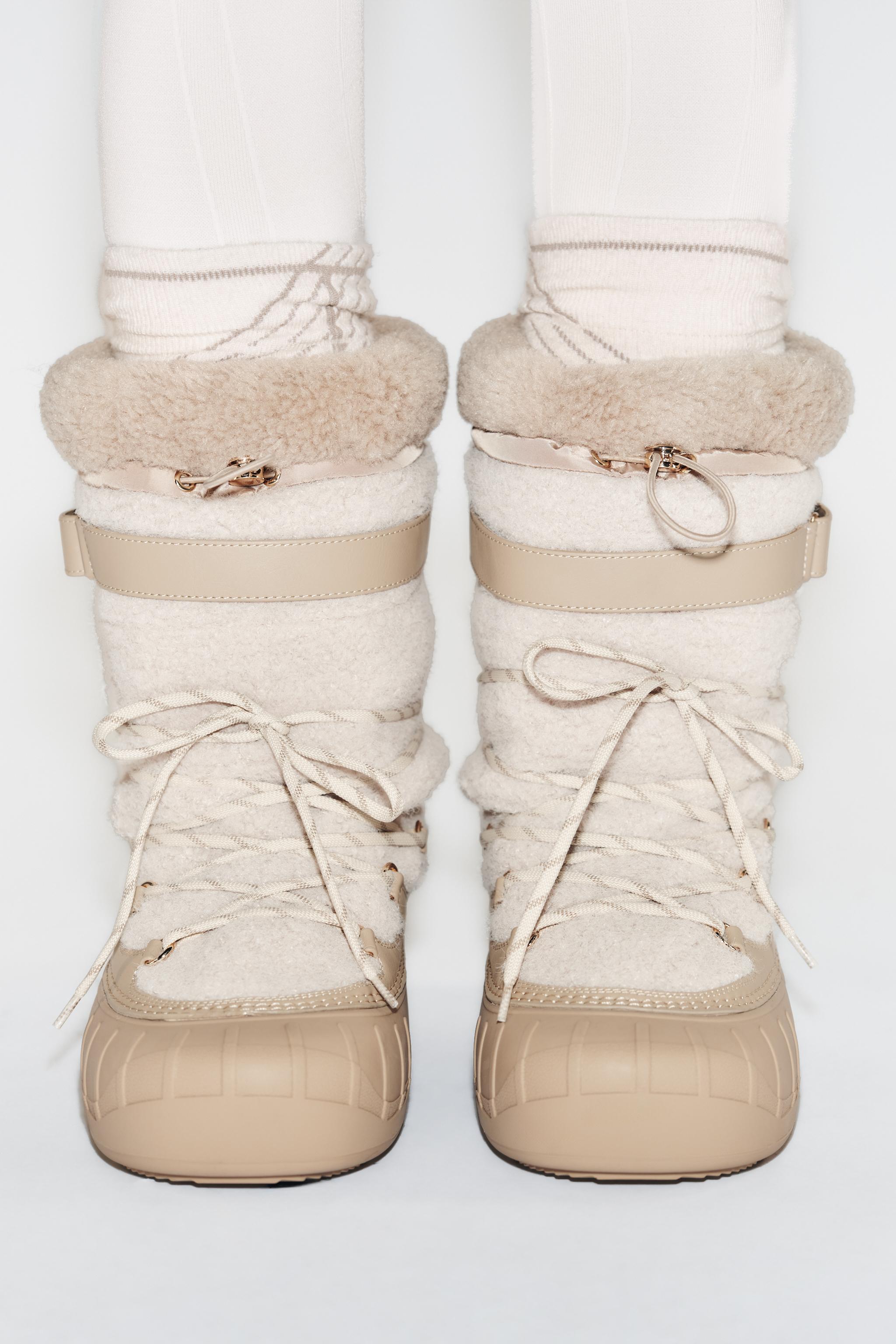 SHEARLING EFFECT ANKLE BOOTS SKI COLLECTION