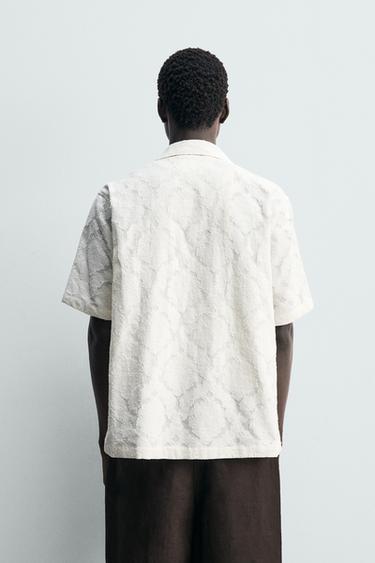CHEMISE RELAXED FIT JACQUARD TEXTURÉ - Blanc cassé de Zara - Image 2