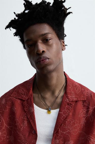 FLORAL TEXTURED SHIRT © OTIS KWAME KYE QUAICOE - Burgundy by Zara - Image 5