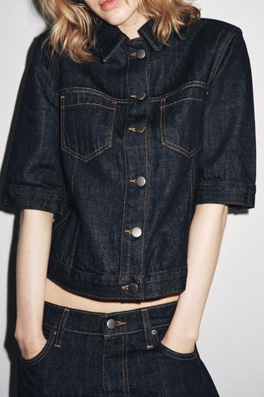 VESTE EN JEAN À POCHES COLLECTION ZW - Bleu de Zara - Image 3