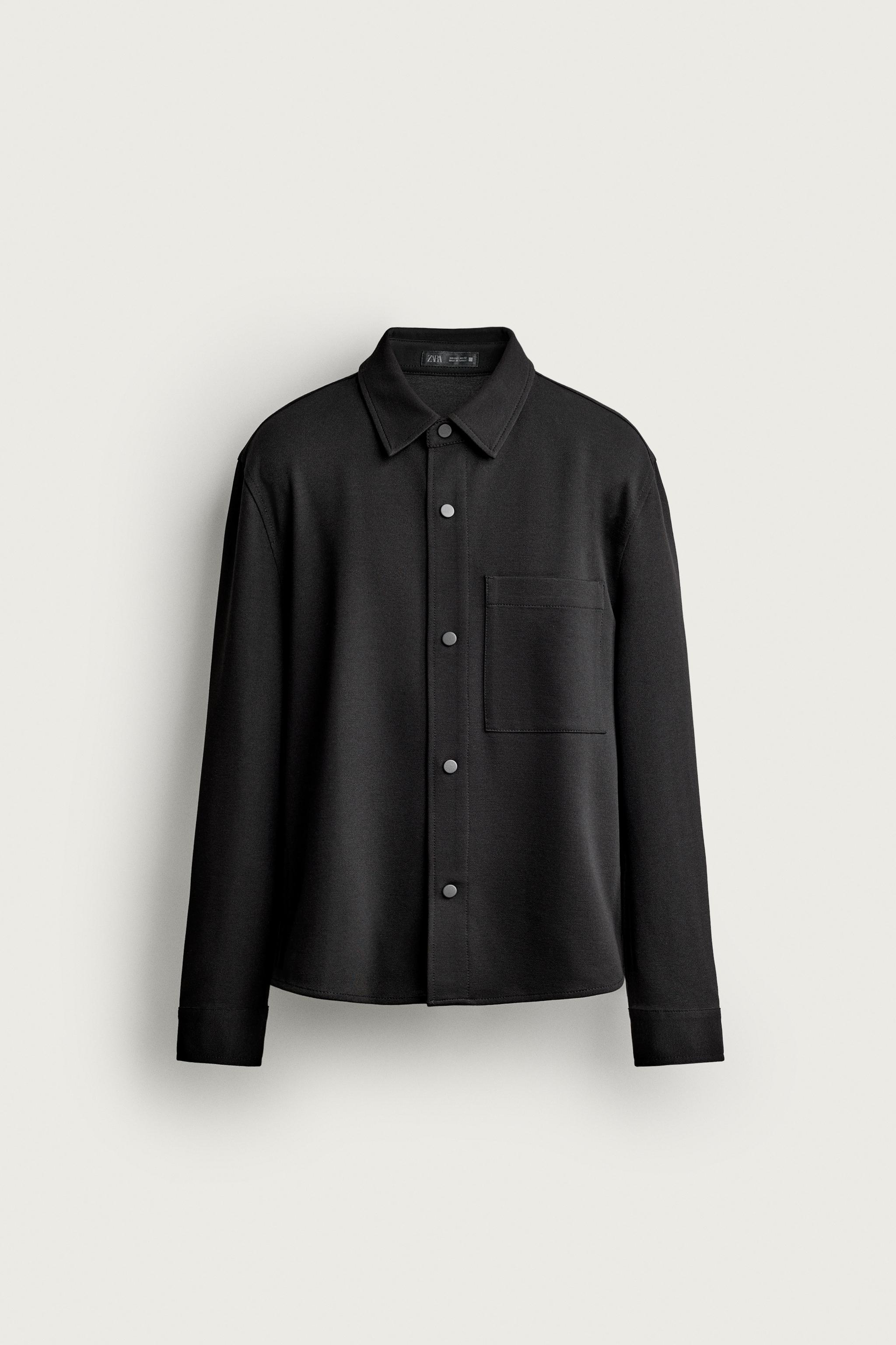 NON-IRON COMFORT OVERSHIRT — Black
