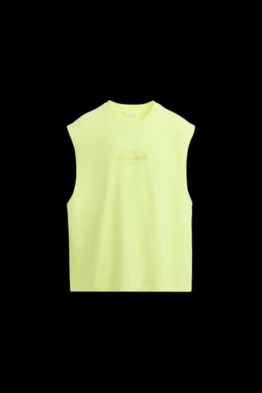 CAMISETA TANK ESTAMPADO RELIEVE - Amarillo flúor de Zara - Imagen 0