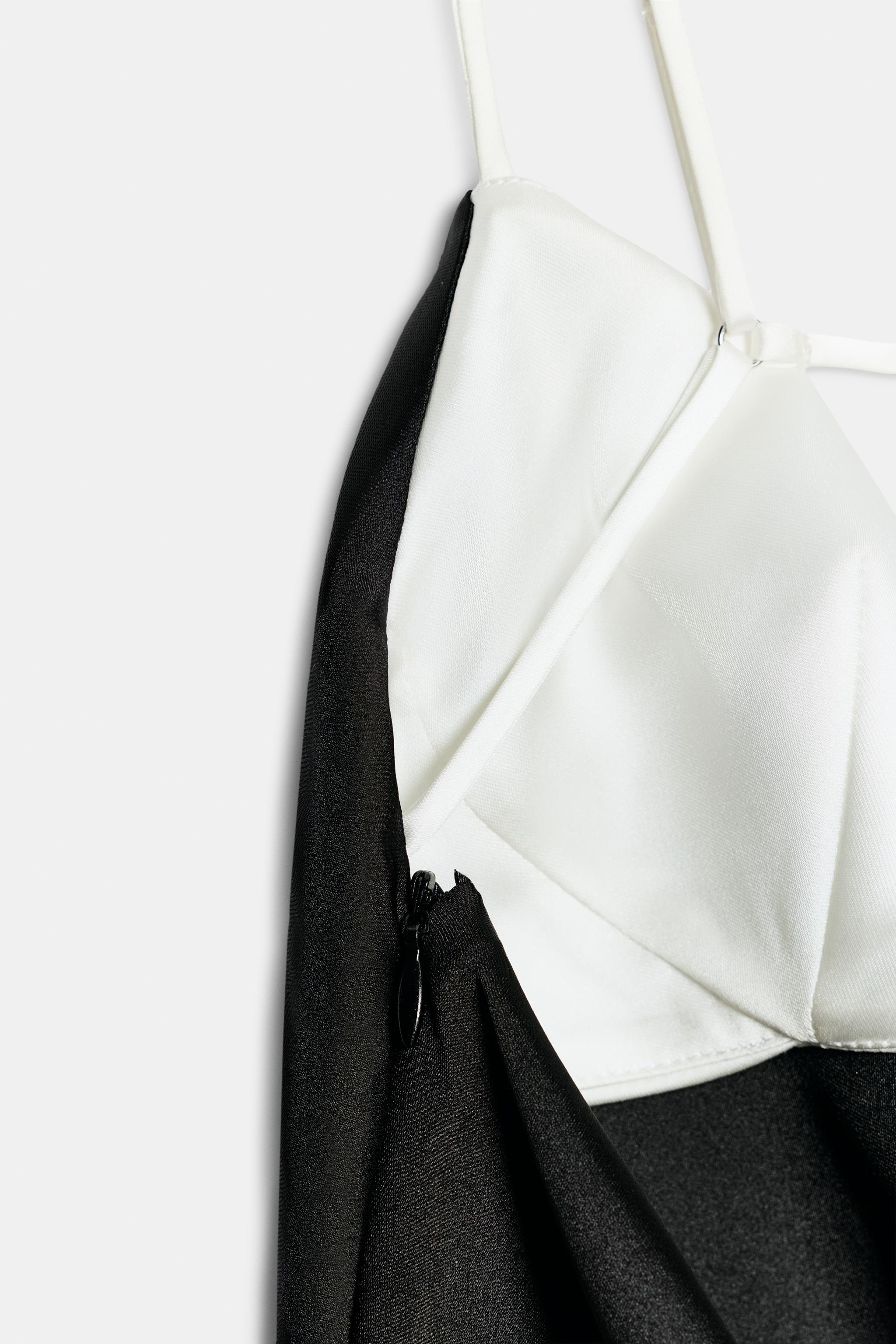 Zara Saten Kombine Mini Elbise görsel 6