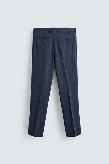 TEXTURED SUIT TROUSERS - Blue / Indigo by Zara - Image 6