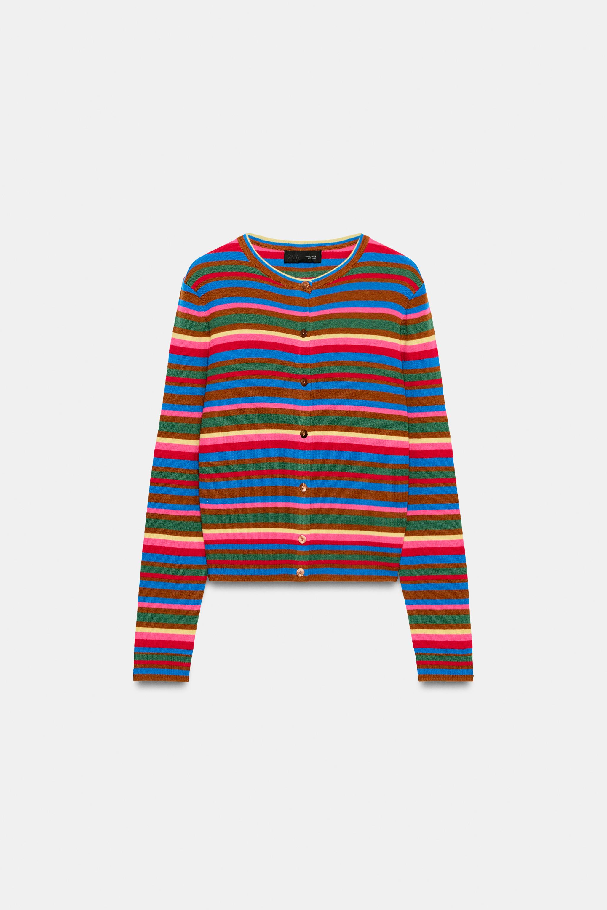Zara ÇİZGİLİ TRİKO HIRKA görsel 5