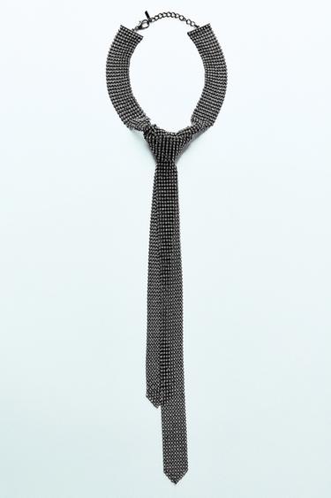 COLLIER CRAVATE STRASS - Argent de Zara - Image 3