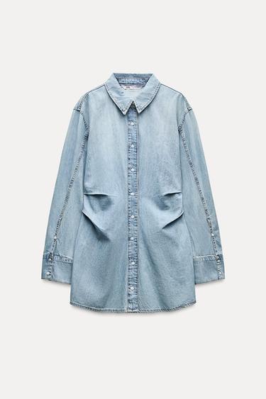 ROBE CHEMISE EN JEAN TRF - Bleu ciel de Zara