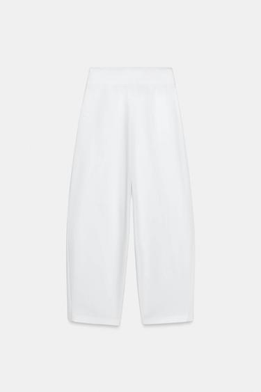 PANTALON BALLON À PLIS - Blanc de Zara - Image 7