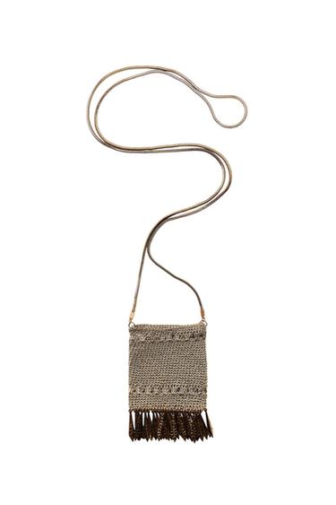 Zara METALLIC MESH FRINGE MINI BAG - Gold / Silver - Image 0