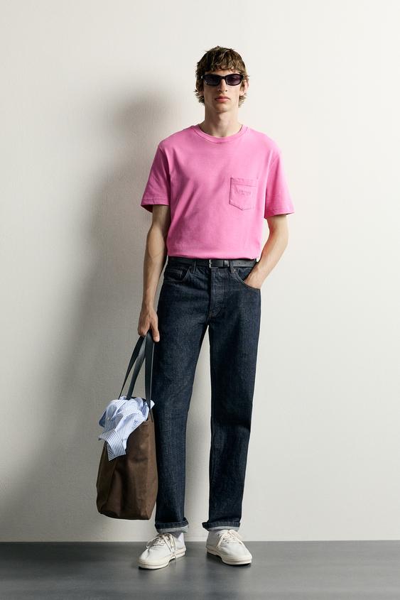 0FR. PARIS X ZARA EMBROIDERED POCKET T-SHIRT - Light pink by Zara - Image 0