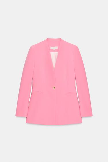 VESTE AJUSTÉE SANS REVERS - Rose de Zara - Image 6