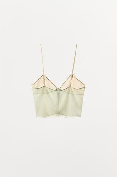 TOP STYLE LINGERIE BRETELLES DENTELLE - Vert d'eau de Zara - Image 4