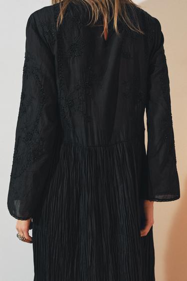 BEADED EMBROIDERY DRESS ZW COLLECTION - Black by Zara - Image 2