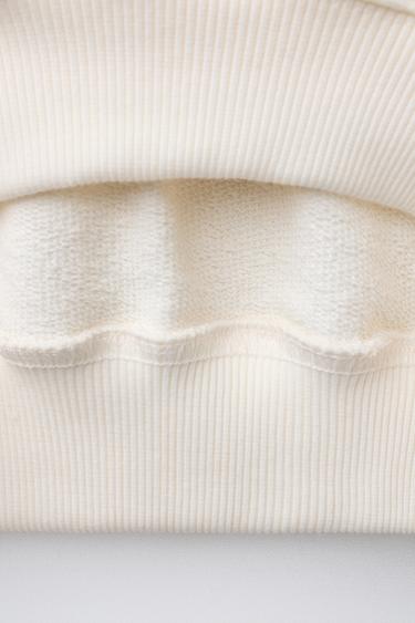 EMBROIDERED PETER PAN COLLAR SWEATSHIRT - Ecru by Zara - Image 3